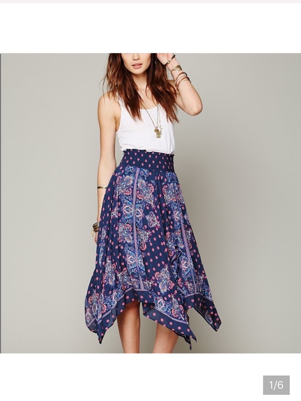 Free People Fly Away Trapeze Handkerchief Skirt